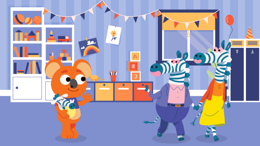 Illustration Kangourou Kids : parents zèbres avec leurs enfants