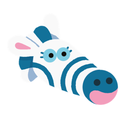 Tête du zèbre, personnage Koala Kids